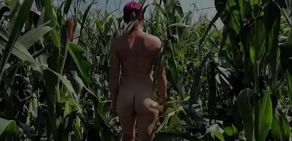  Riley Jacobs playing in corn field